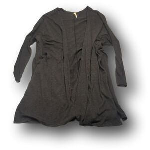 LIGHTWEIGHT open front waterfall cardigan with side slits